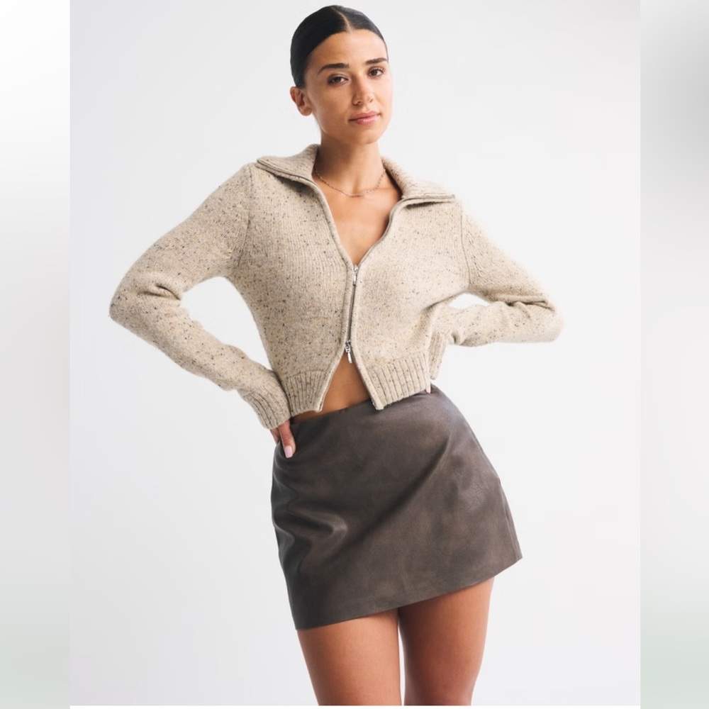 Abercrombie & Fitch curve love vegan leather mini skort